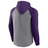 Baltimore Ravens Fanatics Branded By Design Raglan Pullover Hoodie - Heathered Gray/Purple