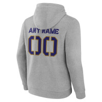 Baltimore Ravens Fanatics Branded Personalized Name & Number Evanston Stencil Pullover Hoodie - Gray