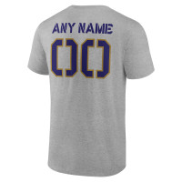 Baltimore Ravens Fanatics Branded Personalized Name & Number Evanston Stencil T-Shirt - Heather Gray