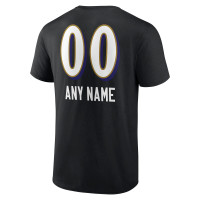 Baltimore Ravens Fanatics Branded Personalized Name & Number Team Wordmark T-Shirt - Black