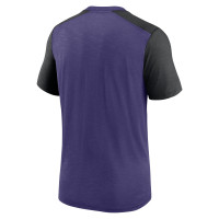 Baltimore Ravens Nike Color Block Team Name T-Shirt - Heathered Purple/Heathered Black