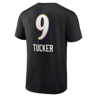 Justin Tucker Baltimore Ravens Fanatics Branded Team Wordmark Player Name & Number T-Shirt - Black