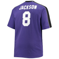 Lamar Jackson Baltimore Ravens Fanatics Branded Big & Tall Sleeve Panel Player Name & Number T-Shirt - Purple