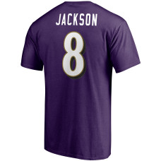 Lamar Jackson Baltimore Ravens Fanatics Branded Player Icon Name & Number T-Shirt - Purple