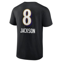 Lamar Jackson Baltimore Ravens Fanatics Branded Team Wordmark Name & Number T-Shirt - Black