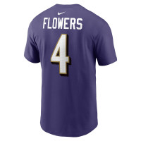 Zay Flowers Baltimore Ravens Nike  Player Name & Number T-Shirt - Purple