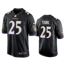 Men Baltimore Ravens #25 Black Tavon Young Nike Game Jersey