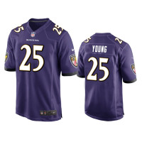 Men Baltimore Ravens #25 Purple Tavon Young Nike Game Jersey