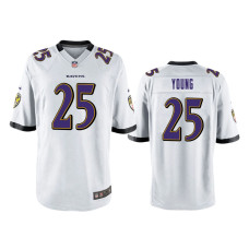 Men Baltimore Ravens #25 White Tavon Young Nike Game Jersey