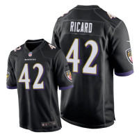 Men Baltimore Ravens #42 Black Patrick Ricard Nike Game Jersey