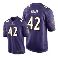 Men Baltimore Ravens #42 Purple Patrick Ricard Nike Game Jersey