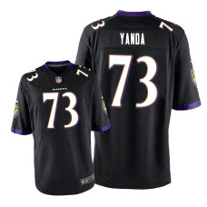 Men Baltimore Ravens #73 Black Marshal Yanda Nike Game Jersey