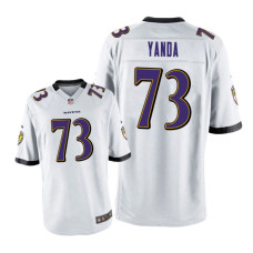 Men Baltimore Ravens #73 White Marshal Yanda Nike Game Jersey