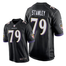 Men Baltimore Ravens #79 Black Ronnie Stanley Nike Game Jersey