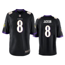 Men Baltimore Ravens #8 Black Lamar Jackson Nike Game Jersey