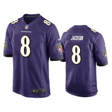 Men Baltimore Ravens #8 Purple Lamar Jackson Nike Game Jersey