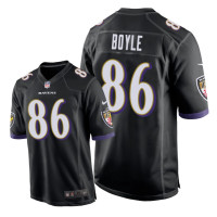 Men Baltimore Ravens #86 Black Nick Boyle Nike Game Jersey