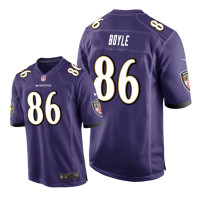 Men Baltimore Ravens #86 Purple Nick Boyle Nike Game Jersey