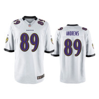 Men Baltimore Ravens #89 White Mark Andrews Nike Game Jersey