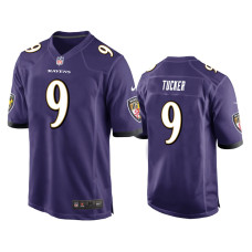 Men Baltimore Ravens #9 Purple Justin Tucker Nike Game Jersey