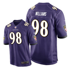 Men Baltimore Ravens #98 Purple Brandon Williams Nike Game Jersey