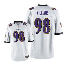 Men Baltimore Ravens #98 White Brandon Williams Nike Game Jersey