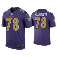 Men Baltimore Ravens #78 Color Rush Legend Alejandro Villanueva Purple Jersey