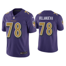 Men Baltimore Ravens #78 Color Rush Limited Alejandro Villanueva Purple Jersey