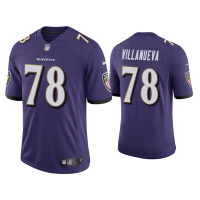 Men Baltimore Ravens #78 Alejandro Villanueva Vapor Limited Purple Jersey