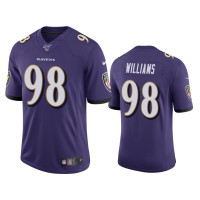 Men Baltimore Ravens #98 Brandon Williams 100th Season Purple Vapor Limited Jersey