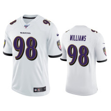 Men Baltimore Ravens #98 Brandon Williams 100th Season White Vapor Limited Jersey