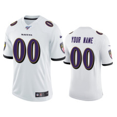 Men Baltimore Ravens #00 Custom 100th Season White Vapor Limited Jersey