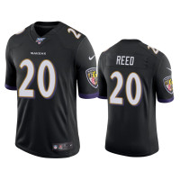 Men Baltimore Ravens #20 Ed Reed 100th Season Black Vapor Limited Jersey