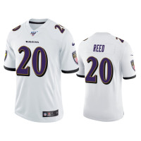 Men Baltimore Ravens #20 Ed Reed 100th Season White Vapor Limited Jersey