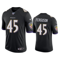 Men Baltimore Ravens #45 Jaylon Ferguson 100th Season Black Vapor Limited Jersey