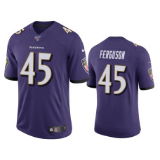 Men Baltimore Ravens #45 Jaylon Ferguson 100th Season Purple Vapor Limited Jersey