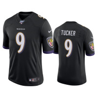 Men Baltimore Ravens #9 Justin Tucker 100th Season Black Vapor Limited Jersey