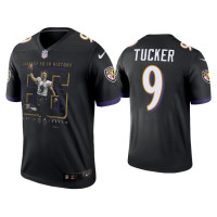 Men Baltimore Ravens #9 Justin Tucker Black Longest Field Goal Legend Jersey