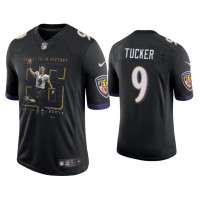 Men Baltimore Ravens #9 Justin Tucker Black Longest Field Goal Limited Jersey