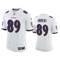 Men Baltimore Ravens #89 Mark Andrews 100th Season White Vapor Limited Jersey