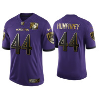 Men Baltimore Ravens #44 25th Anniversary Marlon Humphrey Purple Golden Limited Jersey