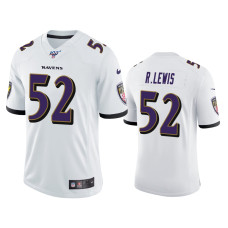 Men Baltimore Ravens #52 Ray Lewis 100th Season White Vapor Limited Jersey