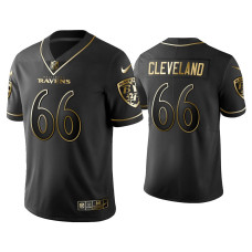 Men Baltimore Ravens #66 Golden Edition Vapor Limited Ravens Ben Cleveland Black Jersey