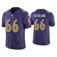 Men Baltimore Ravens #66 Color Rush Limited Ben Cleveland Purple Jersey