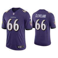 Men Baltimore Ravens #66 Ben Cleveland Vapor Limited Purple Jersey