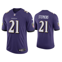 Men Baltimore Ravens #21 Brandon Stephens Vapor Limited Purple Jersey