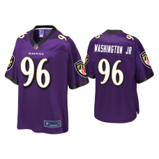 Men Baltimore Ravens #96 Broderick Washington Jr. Purple Pro Line Jersey