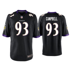 Men Baltimore Ravens #93 Calais Campbell Black Game Jersey