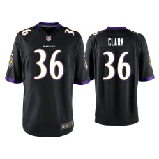 Men Baltimore Ravens #36 Chuck Clark Black Game Jersey