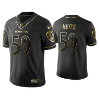 Men Baltimore Ravens #59 Golden Edition Vapor Limited Ravens Daelin Hayes Black Jersey